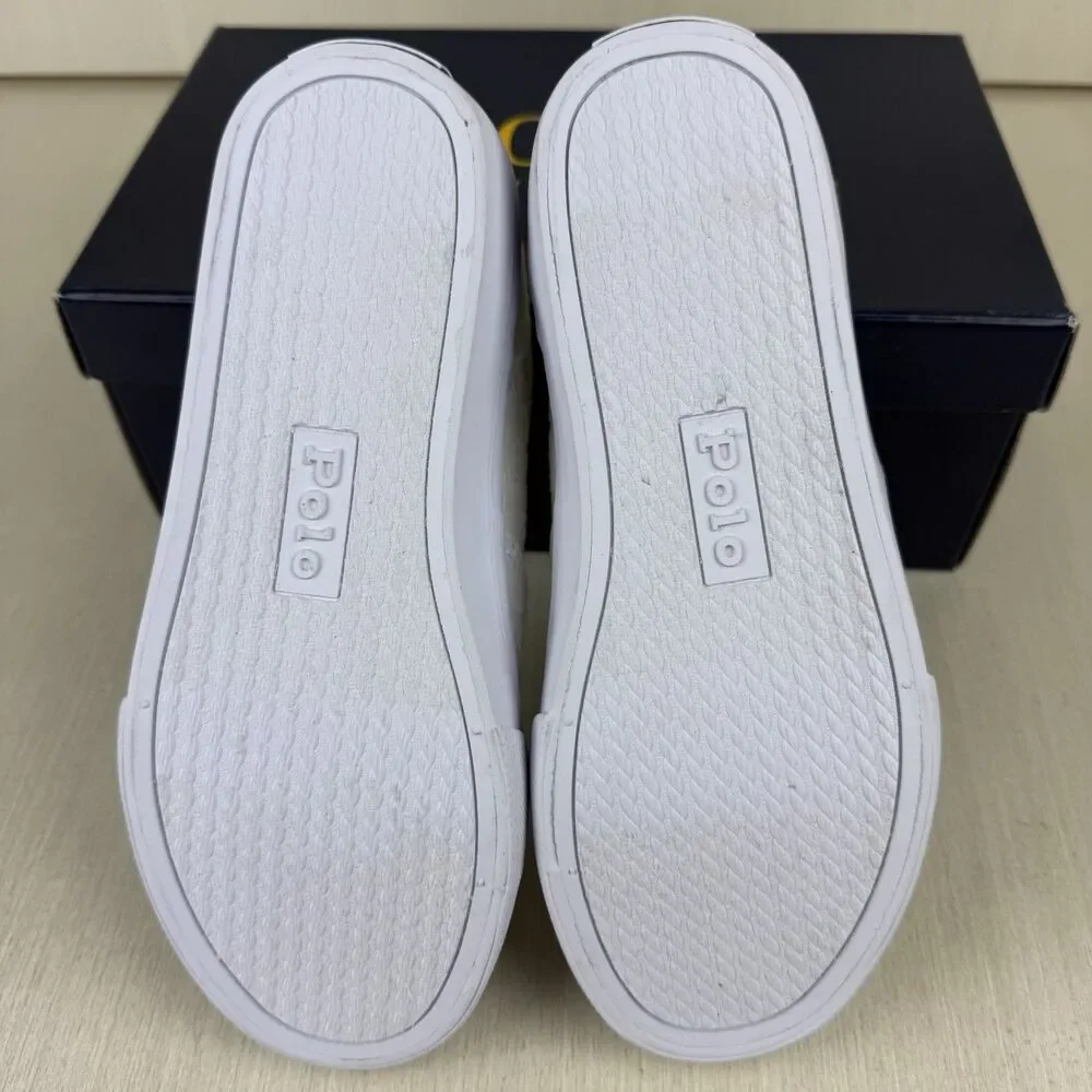 Polo Ralph Lauren White Thornton Shoes Children Girls Size 1 Lace Sneakers - Picture 6 of 9
